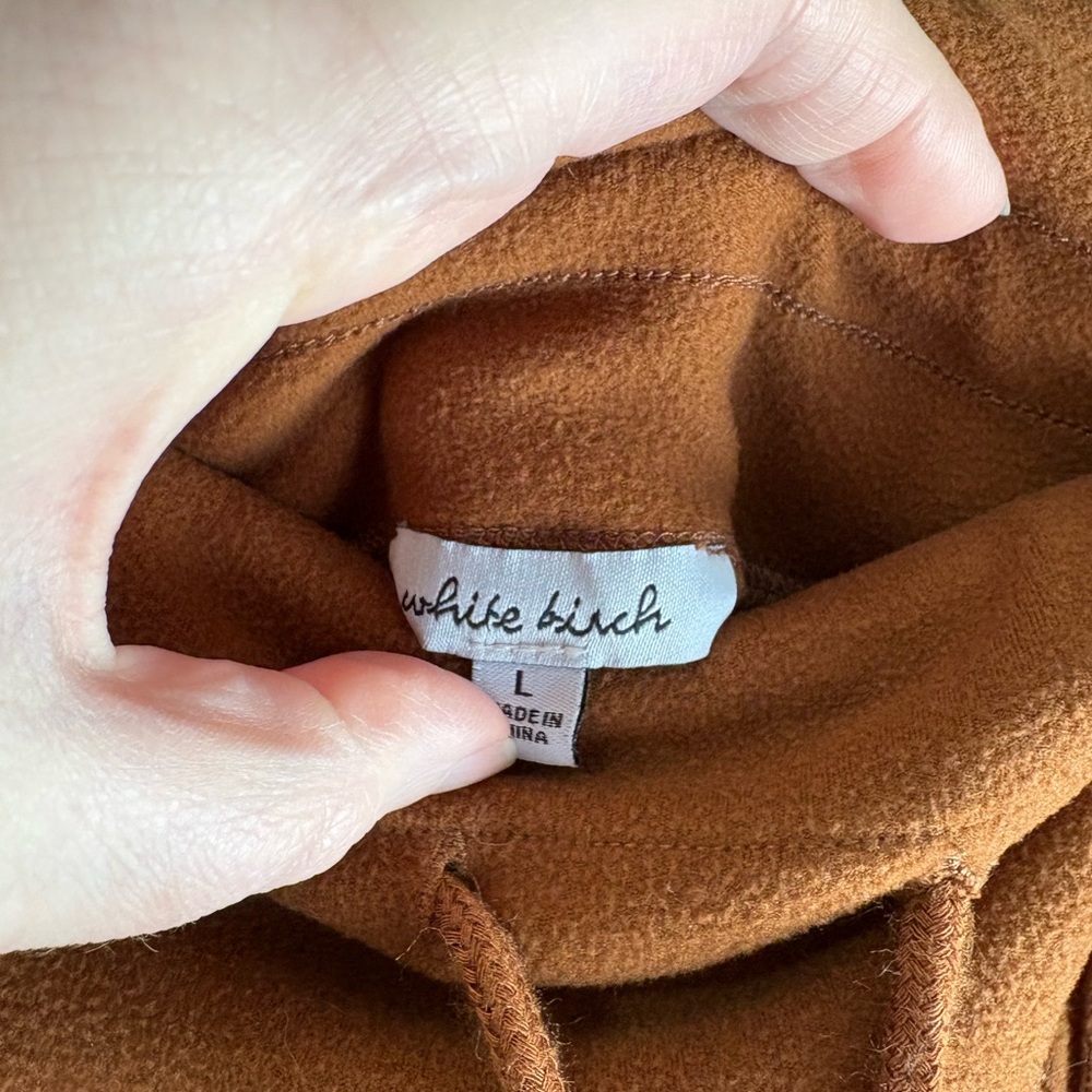 White birch cinnamon brown fleece joggers Large - Picture 4 of 7